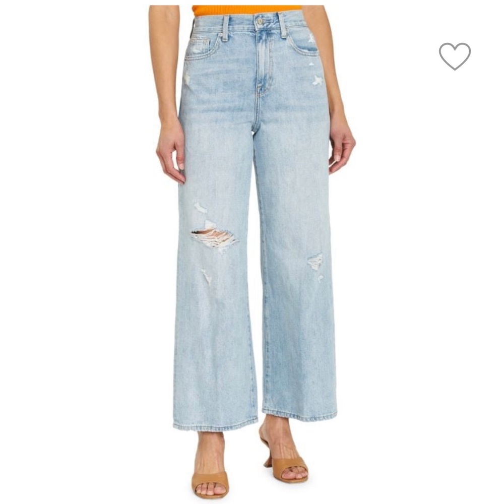 Pistola brand Loretta Distressed Wide Leg Jeans size 27